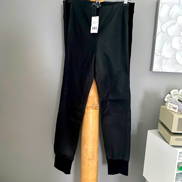 Beautiful black leather joggers by Vince.  Soft supple high quality leather. - Picture 1 of 2